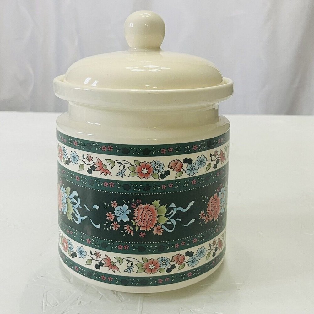 Vintage House Of Lloyd 1992 Large Floral Canister And Lid No Chips Or Cracks